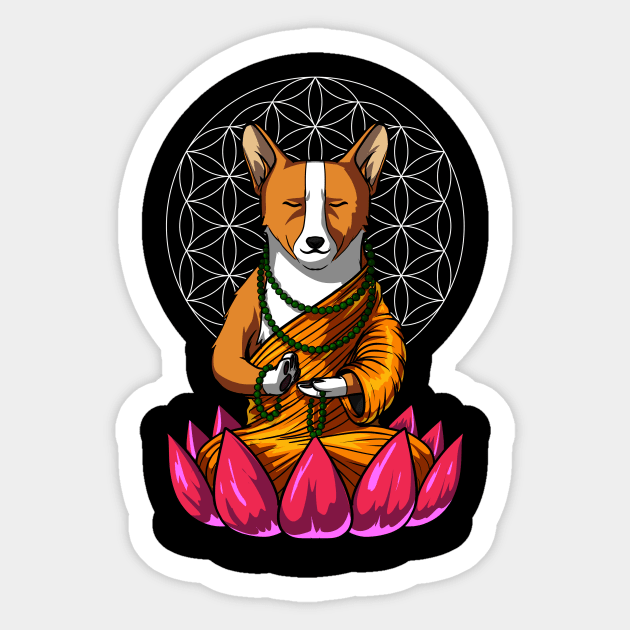 Corgi Dog Buddha Sticker by underheaven